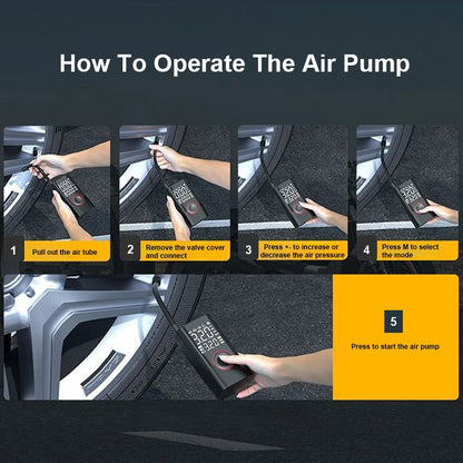 LEIBOO 150PSI Smart Air Pump - Your Ultimate Portable Tire Inflator with Digital Pressure Gauge for Cars, Bikes, and More!