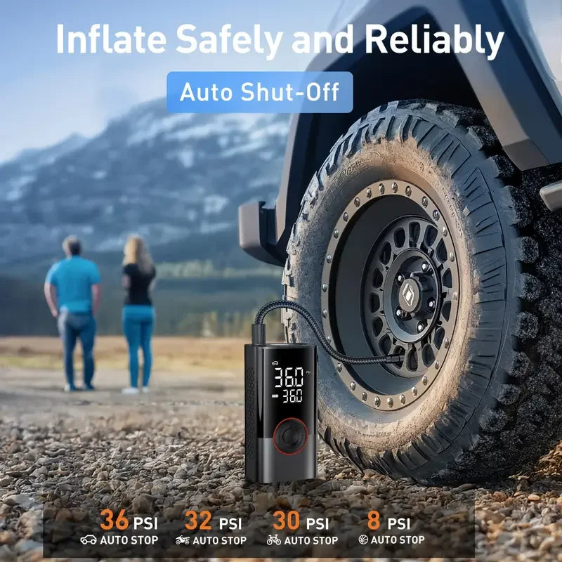 LEIBOO 150PSI Smart Air Pump - Your Ultimate Portable Tire Inflator with Digital Pressure Gauge for Cars, Bikes, and More!